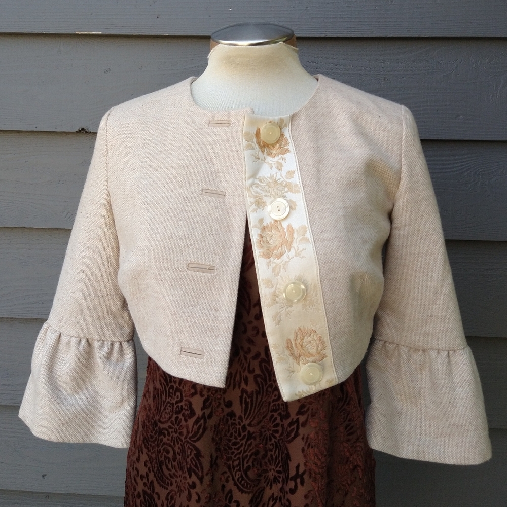 BETH BOWLEY cropped wool jacket XS S (B7)